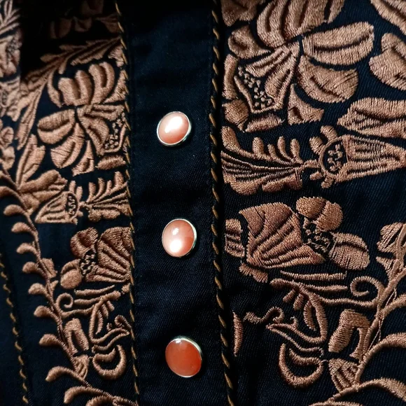 SOLD Scully Men's Embroidered Gunfighter Long Sleeve Snap Western Shirt Sz XXL - Picture 6 of 11